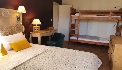 Habitación cuádruple familiar, balcón, vistas a la montaña