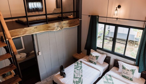 Bungalow estándar, 2 camas individuales, balcón