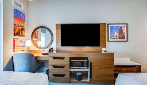 Habitación, 2 camas de matrimonio, frigorífico