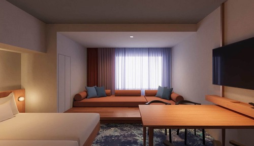 Habitación cuádruple Deluxe, no fumadores, vistas a la ciudad (Western style Room)