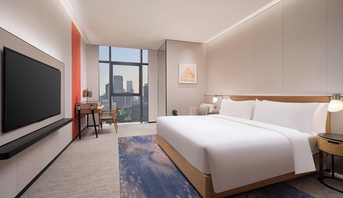 Habitación, 1 cama de matrimonio grande, vistas a la ciudad