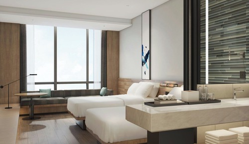 Habitación ejecutiva, 2 camas dobles, vistas a la ciudad