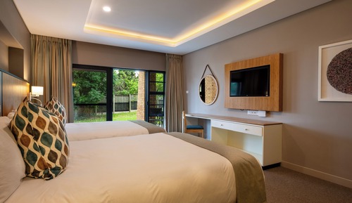 Habitación Confort con 1 cama doble o 2 individuales, patio, vistas al jardín