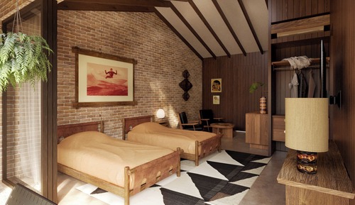 Habitación familiar doble, vistas al jardín