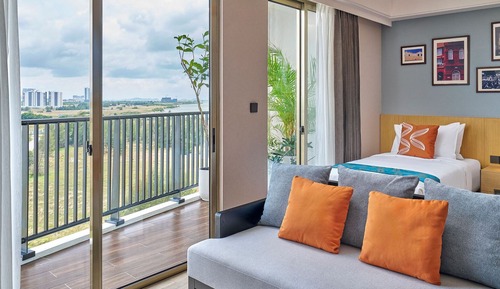 Habitación Deluxe con 2 camas individuales, balcón, vistas al mar