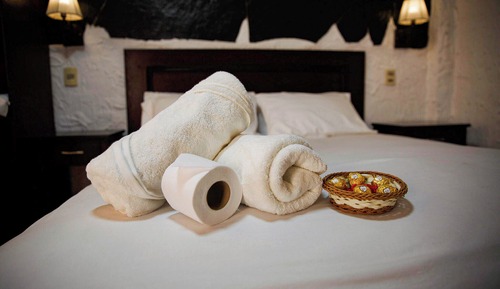 Habitación doble, 1 cama de matrimonio grande, baño privado, vistas a la ciudad