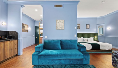 Habitación Elite, 1 cama de matrimonio con sofá cama, vistas a la ciudad