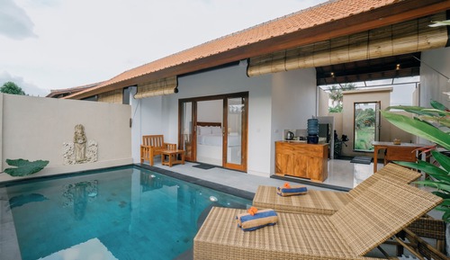 Villa básica, 1 habitación, cocina, vistas a la piscina