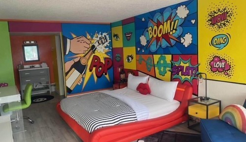 Habitación de diseño, 1 cama de matrimonio grande