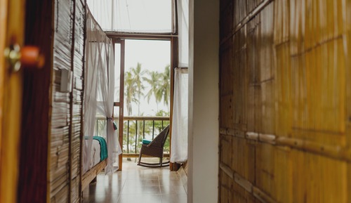 Habitación doble, baño privado, vistas a la playa