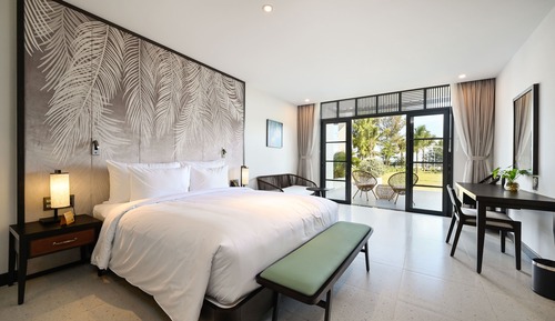 Bungalow, 1 cama de matrimonio grande, vistas al jardín