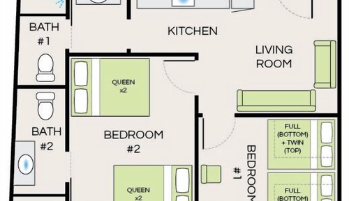 Bunk House 2 Bedroom Suite