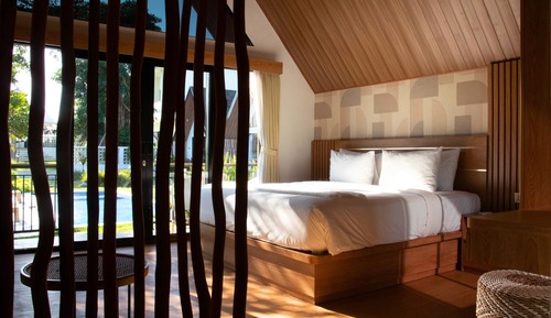 Habitación de lujo doble, 1 cama de matrimonio grande, terraza, vistas al jardín