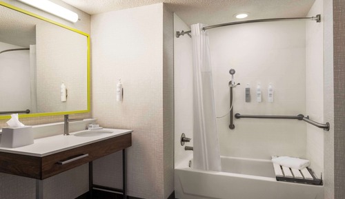 Habitación, 1 cama de matrimonio grande, accesible para personas con discapacidad, bañera