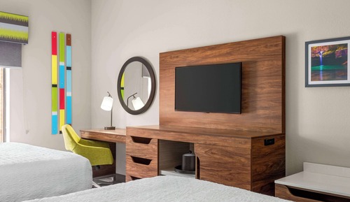 Habitación, 2 camas de matrimonio, frigorífico