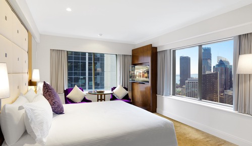 Habitación Deluxe, 1 cama de matrimonio grande, vistas a la ciudad, en esquina