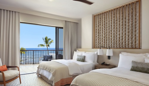 Habitación, 2 camas de matrimonio, ducha adaptada, frente al mar (Mobility/Hearing)