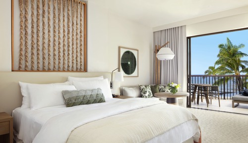 Habitación, 1 cama de matrimonio grande, ducha adaptada, frente al mar (Mobility/Hearing)