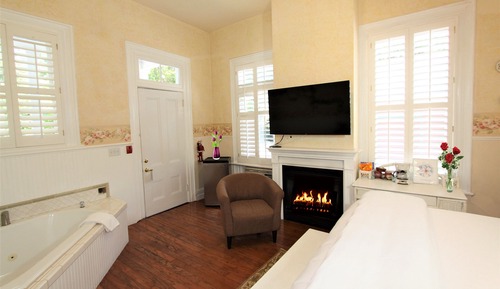 Habitación, 1 cama de matrimonio grande, chimenea, vistas al jardín (Angelina's Garden Room)