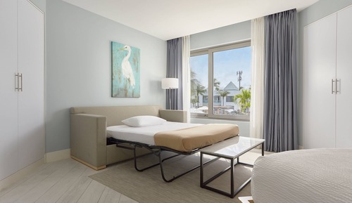 Habitación, 1 cama de matrimonio grande con sofá cama, vistas al jardín