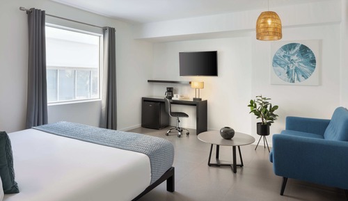 Habitación, 1 cama de matrimonio grande, no fumadores, vistas parciales al mar