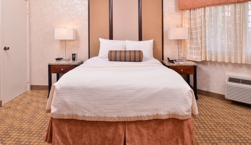 Suite, 1 cama de matrimonio, frigorífico y microondas, en la zona del patio (Living Room)