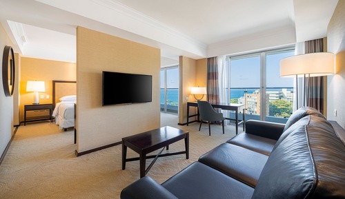 Suite familiar, 1 habitación, no fumadores, vistas parciales al mar