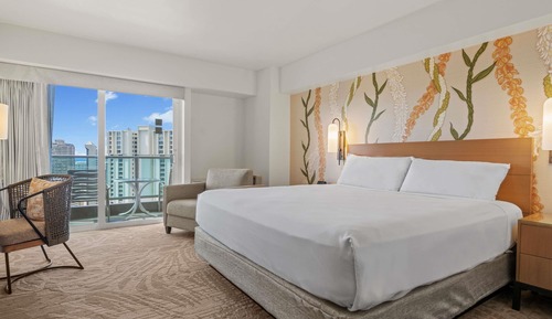Waikiki Tower Partial Ocean View Room King Bed(Newly Renovated)
