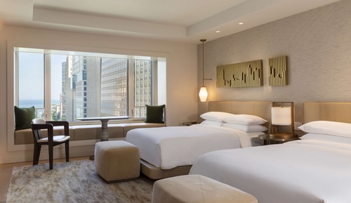 Habitación, 2 camas dobles, vistas al lago