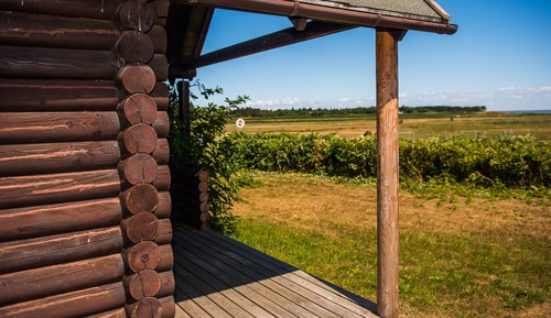 Cabaña, 2 habitaciones, terraza, vistas al mar