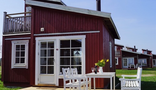 Cabaña, 2 habitaciones, terraza, vistas al mar