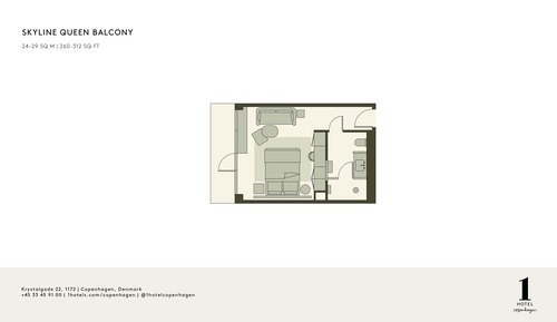 Habitación, 1 cama de matrimonio, balcón (Skyline)