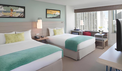 Habitación, 2 camas de matrimonio, balcón, vistas a la ciudad