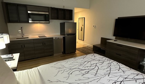 Habitación estándar, 1 cama de matrimonio grande, cocina básica, vistas a la piscina (Shower Only)