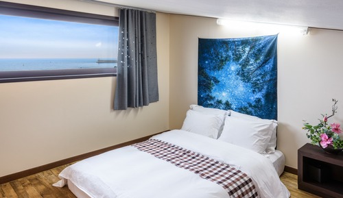 Dúplex Deluxe, 2 camas dobles, cocina básica, vistas al mar (4F - Lavender)