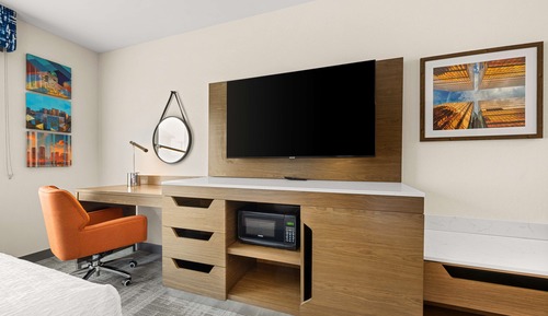 Habitación, 2 camas de matrimonio, frigorífico y microondas