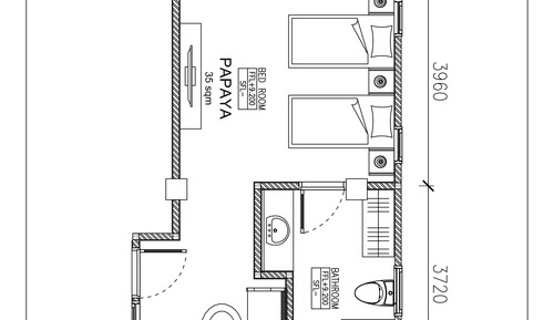 Habitación (Papaya, Third Floor)