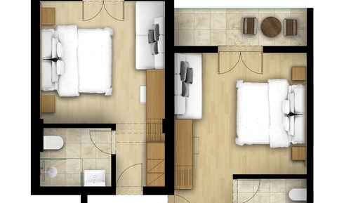 Habitación familiar, habitaciones comunicadas, vistas al mar