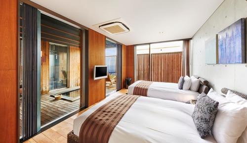 Villa ejecutiva, varias camas, no fumadores, vistas al mar (Btype,87sqm,open-air hot spring bath)