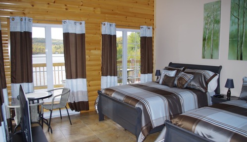 Room 1, 1 Double Bed and 1 Single Bed