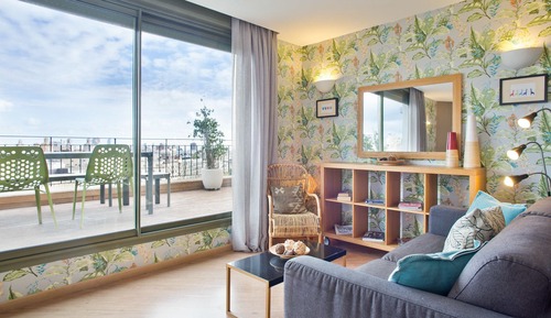 Ático panorámico, 1 habitación, terraza