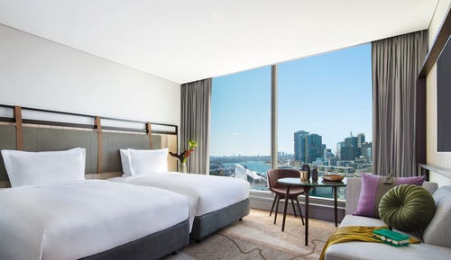 Habitación superior, 2 camas dobles, vistas al puerto (Club Millésime Benefits)