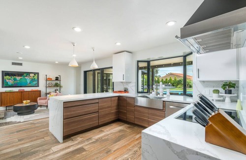 Continental Foothills Casa | Designer dream home with opulent backyard, private pool, hot tub, game room & AC