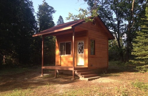 Shingletown Cabina | 50 Acre Mountain Meadow Campground with Cabin, Bathhouse & Outdoor Kitchen