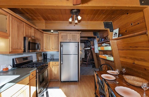 Big Bear City Casa | Gambrel Style, pet friendly, enclosed yard, streaming, fireplace, and more.