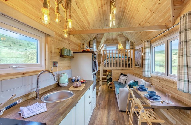 The Tiny House is set within acres of rolling countryside.