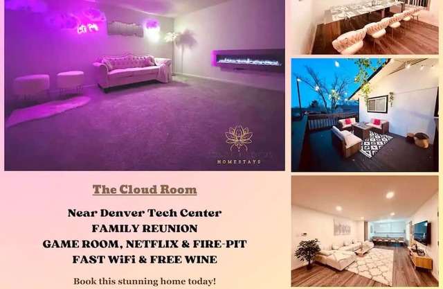 CLOUD Room💝Luxurious Hideaway near DTC⭐️GameRoom⭐️Free Wine, Netflix & WiFi