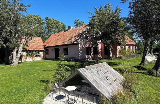 The Pink House on Gotland.nA private oasis with a French Mediterranean feel.