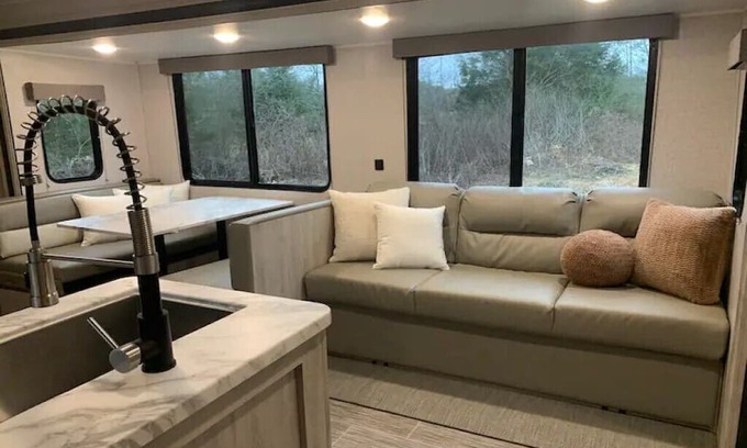 Calhoun Casa | Modern RV on a Regenerative Homestead with access to large creek. Pet-Friendly!